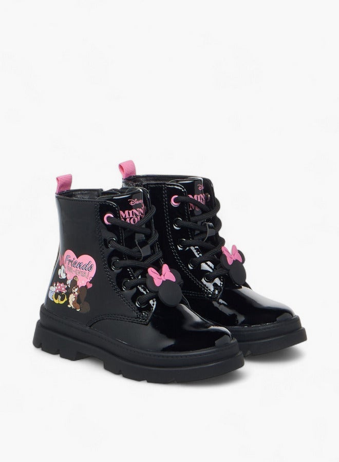 Disney Minnie Mouse Print Ankle Boots with Zip Closure - Image 3