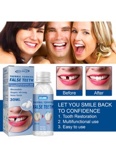 EELHOE Thermal Forming False Teeth Easy to Use Temporary Moldable Reusable Safe False Teeth Replacements for Filling Missing Broken Tooth to Restore Your Confident Smile in Minutes 30ml  - Image 2