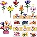 Deerher Valentines Day Gifts for Kids 24 Pack Prepacked Valentines Day Cards with Flower Building Blocks Crafts for School Classroom Class Party Favor Valentines Craft Exchange for Boys Girls Teens - Image 2