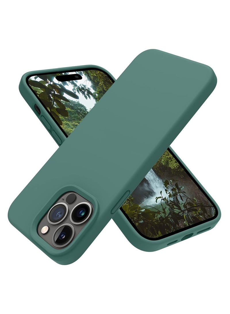MUNTAQI Designed for iPhone 14 Pro Max Phone Case, Silicone Shockproof Slim Thin Phone Case for iPhone 14 Pro Max 6.7 inch (Pine Green) - Image 1