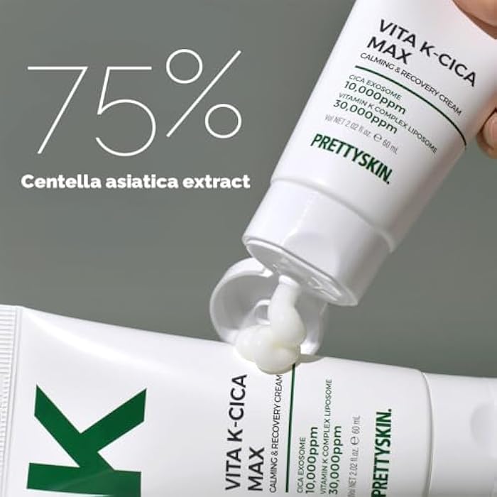 PRETTYSKIN Cica Exosome Soothing Cream with 75% Centella Asiatica Extract, Vitamin K Complex, and Hyaluronic Acid – Gentle Hydration for Sensitive Skin (2.02 fl.oz / 60ml) - Image 4