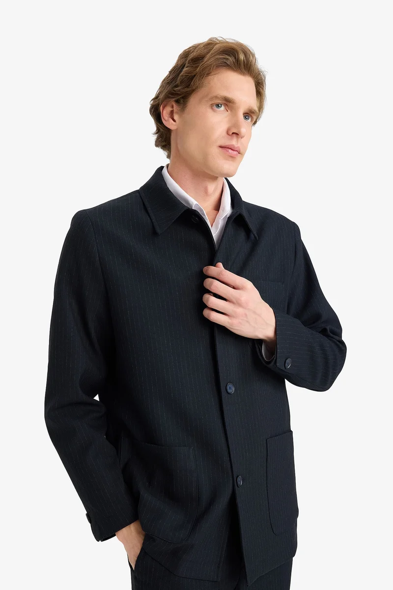 Defacto  Regular Fit Polo Collar Cotton Lined Blazer for Men | Best Price UAE