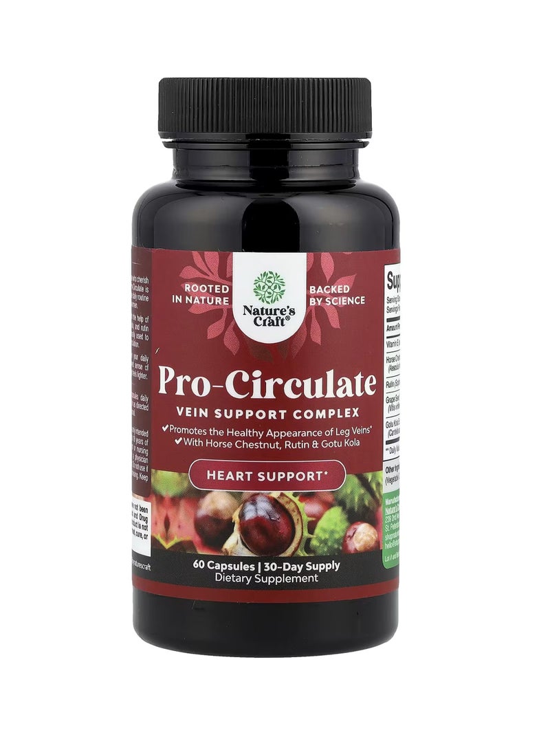 Nature's Craft Pro-Circulate, Vein Support Complex, 60 Capsules