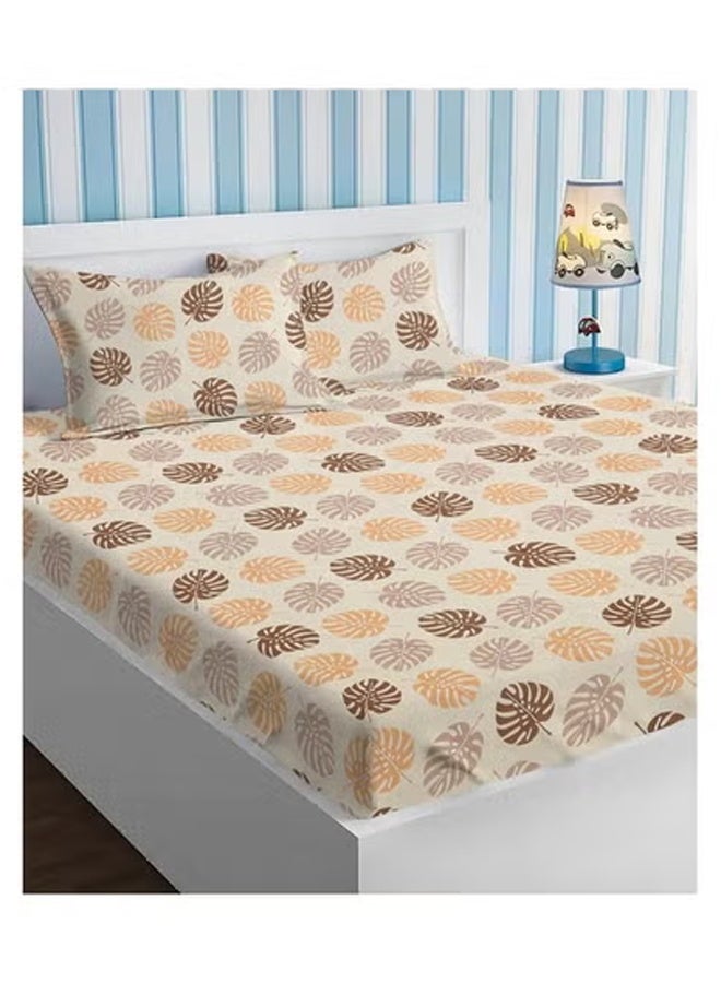BSB HOME طقم ملاءات سرير كينغ من قطن جلاسيه الفاخر مع 2 غطاء وسادة 183x198 +25 سم - Image 1