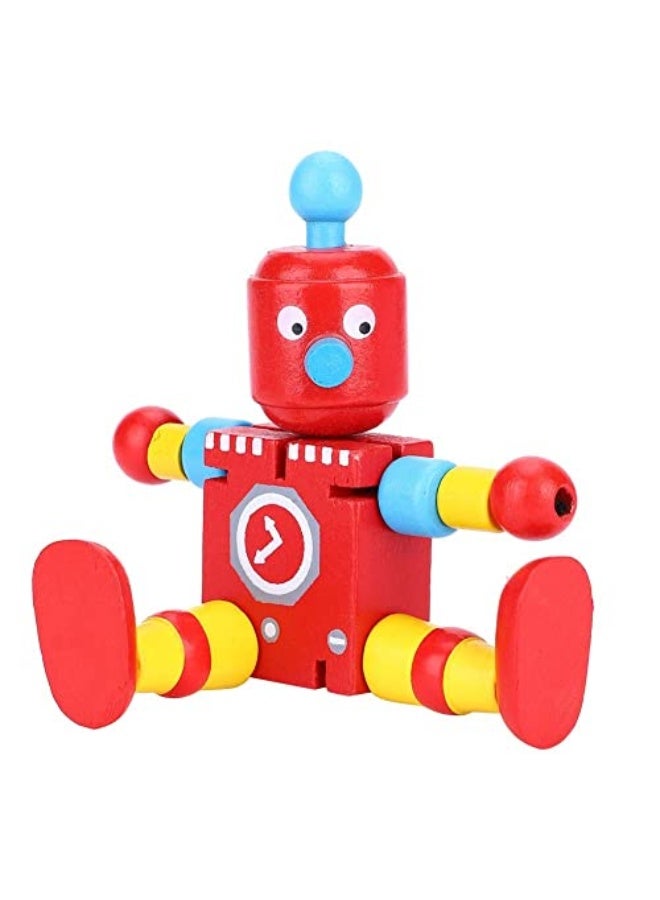 Wooden Robot Toys, Bright and Cute Transformer Robot, Non-Toxic and Safe Robot Toys for Kids, Traditional Sensory Toys for Kids, Great Birthday Gift (Red) - Image 5