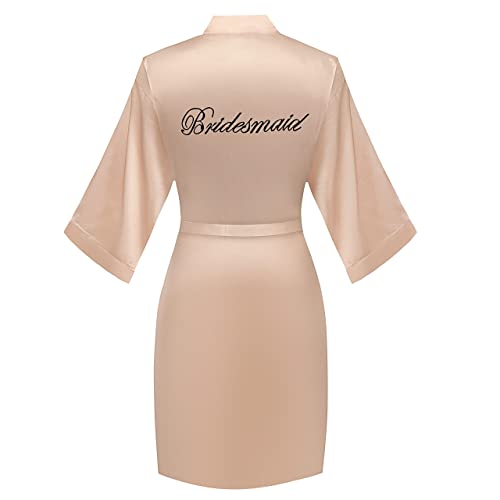 PENGEE Women's Short Kimono Robe Soft Bride Bridesmaid Robes for Wedding Party Bridal Robes Getting Ready - Image 4