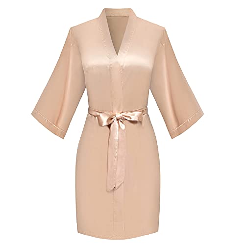 PENGEE Women's Short Kimono Robe Soft Bride Bridesmaid Robes for Wedding Party Bridal Robes Getting Ready - Image 5