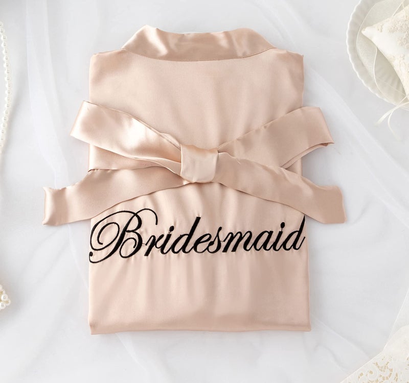 PENGEE Women's Short Kimono Robe Soft Bride Bridesmaid Robes for Wedding Party Bridal Robes Getting Ready - Image 3