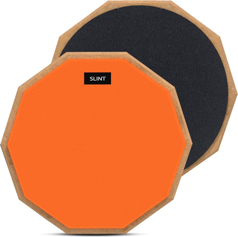 SLINT 12” Double-Sided Practice Pad – 2-Surface Drumming Trainer for Snare Practice, Quiet Home Use, Kids & Beginners - Image 1