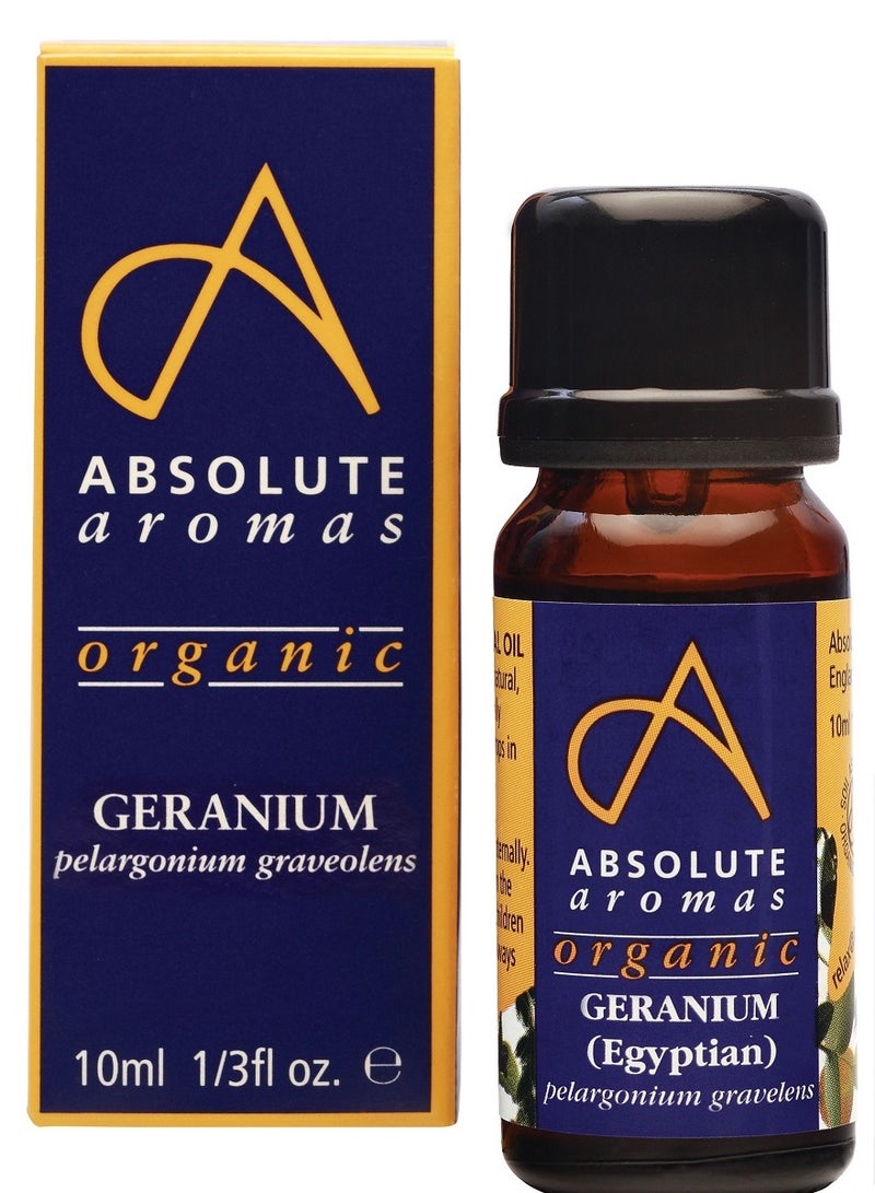 Absolute Aromas Geranium Organic Pure Essential Oil 10ml - Image 1