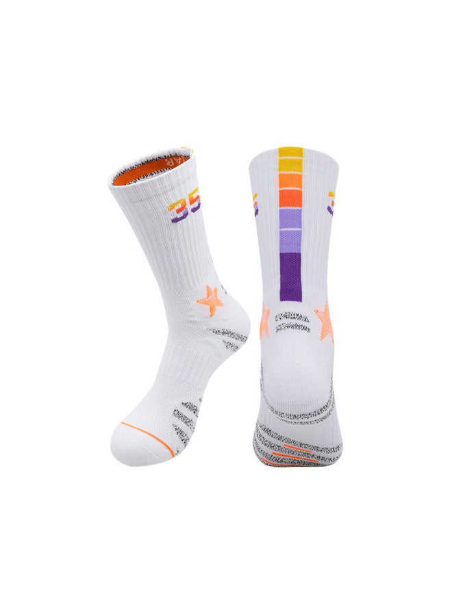 Summer Long-tube Towel-soled Basketball Socks For Men, High Elasticity, Wear-resistant, Men's Adult Sweat-absorbing Sports Socks For Teenagers