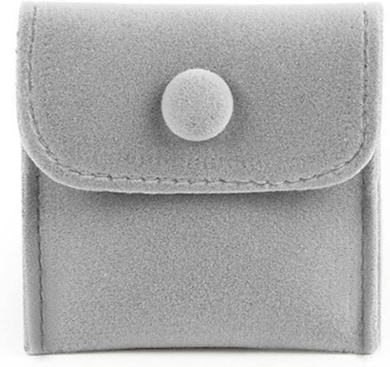 Hsiwto Pack of 10 Velvet Jewelry Pouch Storage Bags Portable Jewelry Gift Bag With Snap Button, Small Gray - Image 3