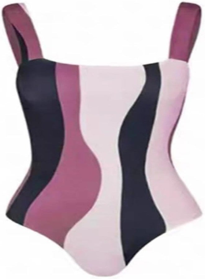 AARAM Stylish Premium Women's One Piece Swimsuit with Cover Ups Wrap Skirt Sarong Retro Floral Print Monokini Tummy Control Swimwear | Printed Swimming Costume for Women Beach Wear (M - Black Purple) - Image 2