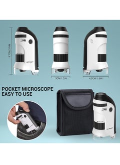 HUTACT HUTACT Pocket Microscope for Kids, 60X-135X Mini Portable Microscope with 5 Microscope Slides, Handheld Microscope for Children Students  - Image 4