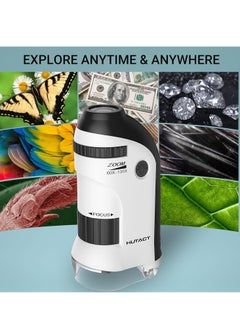 HUTACT HUTACT Pocket Microscope for Kids, 60X-135X Mini Portable Microscope with 5 Microscope Slides, Handheld Microscope for Children Students  - Image 5