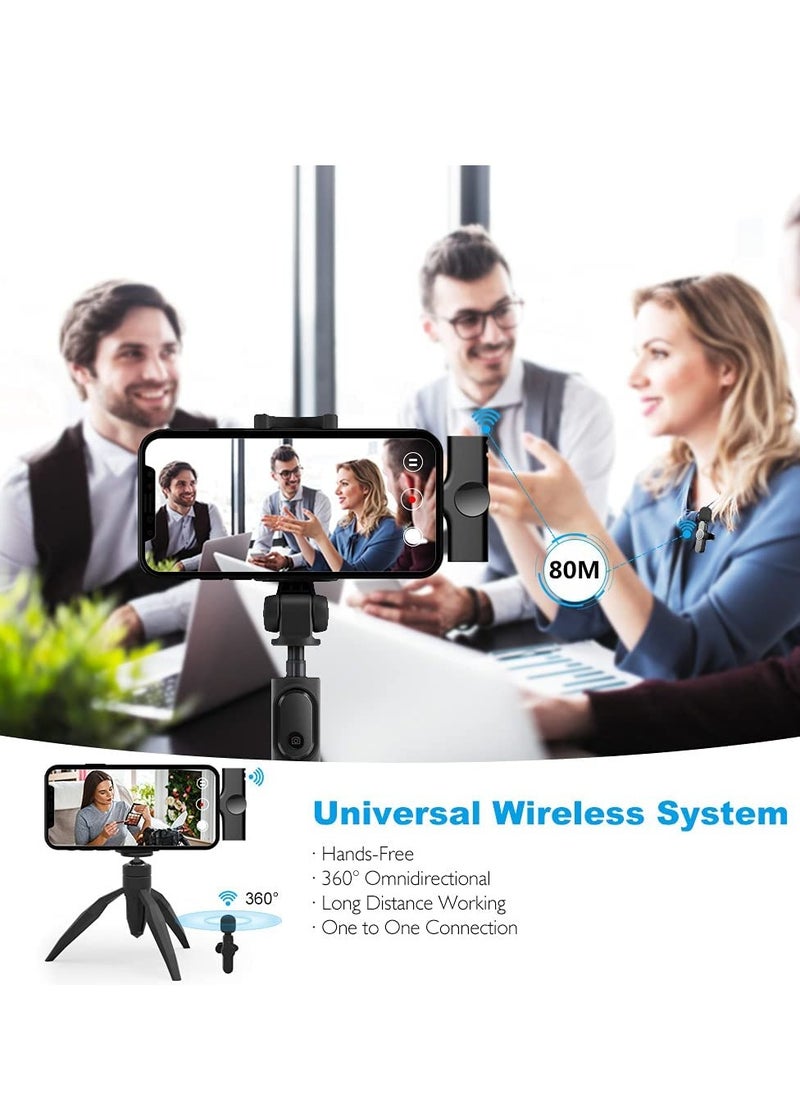 Generic - Wireless Lapel Lavalier Microphone for iPhone iPad Recording,YouTube Facebook Live Stream,Vlog, Auto-Sync Wireless Mic with 2 Clips (No Need App/Bluetooth) - Image 1