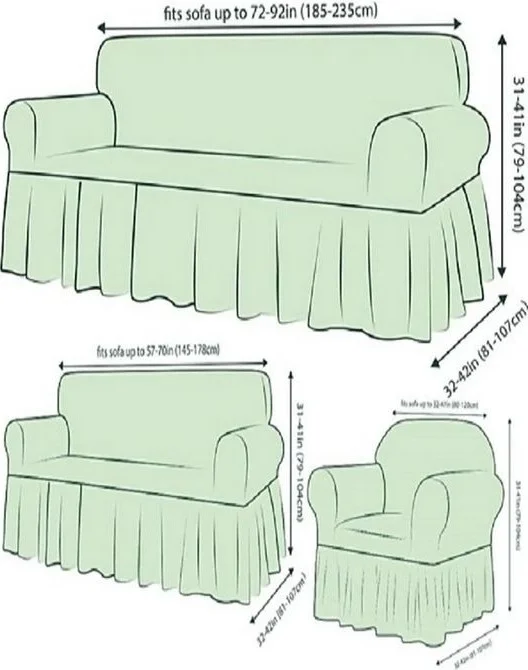 هيتجاه Anepe Sofa Sofa Bed Cover 3+2+1+1 Sofa Cover Green