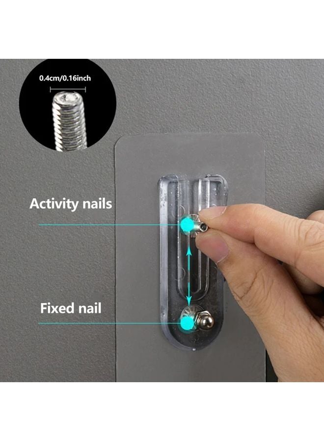 عبوتين من حوامل الخطافات الشفافة القابلة للتعديل للتركيب على الحائط بدون ثقوب - Image 5