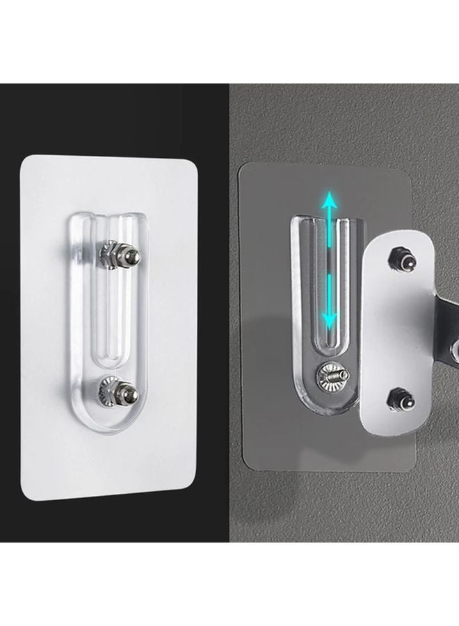 عبوتين من حوامل الخطافات الشفافة القابلة للتعديل للتركيب على الحائط بدون ثقوب - Image 2