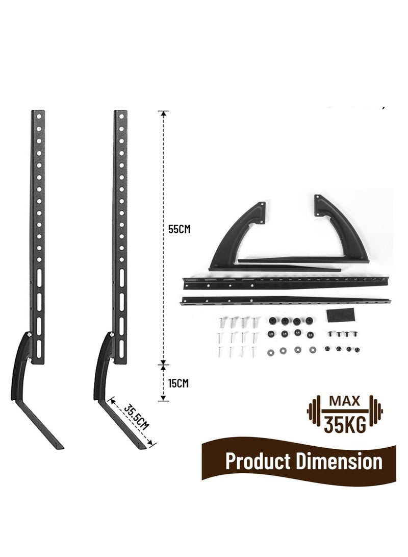 Universal TV Stand Tabletop for 40 to 70 inch Plasma LCD LED Flat Screen TVs, LCD TVs Premium Height Adjustable Leg Stand, Holds Up 35kg - Image 2