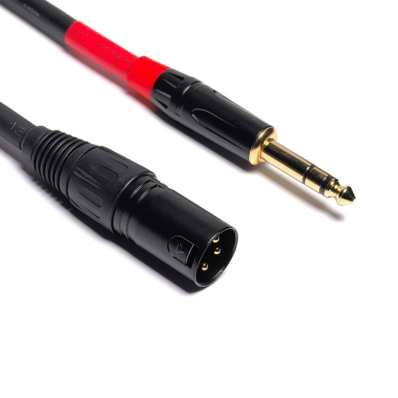 كابل 1/4 بوصة إلى 3-pin XLR، كابل ميكروفون متوازن من 6.35mm ربع بوصة TRS ذكر إلى XLR ذكر (1 قدم) - Image 3
