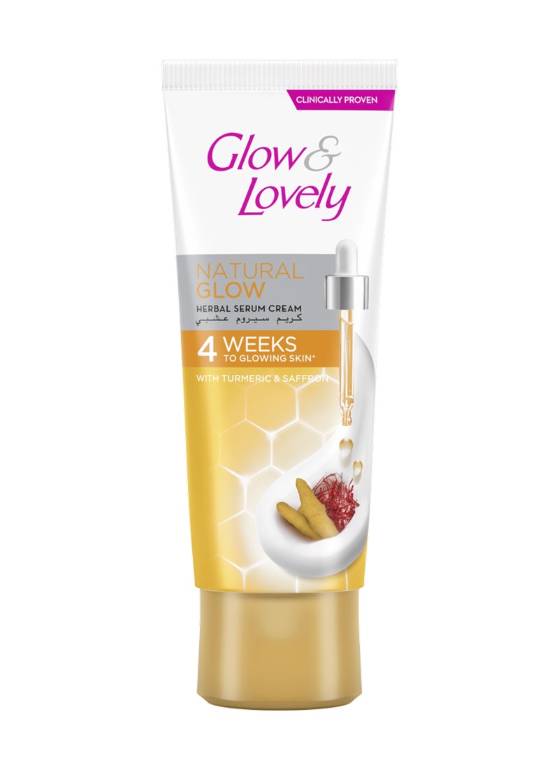 Glow & Lovely Natural Glow Herbal Serum Cream With Turmeric And Saffron 100g - Image 1
