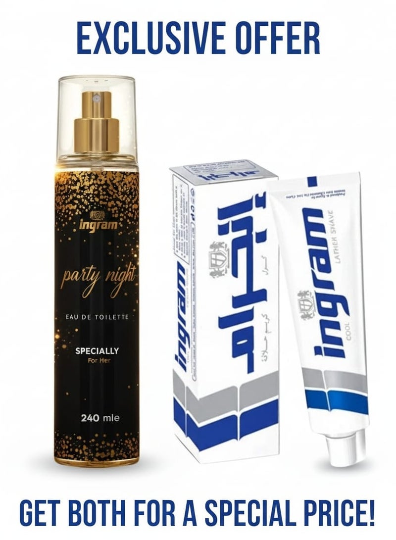 Ingram Offer: Shaving Cream 90g + Body Mist Party Night - Image 1