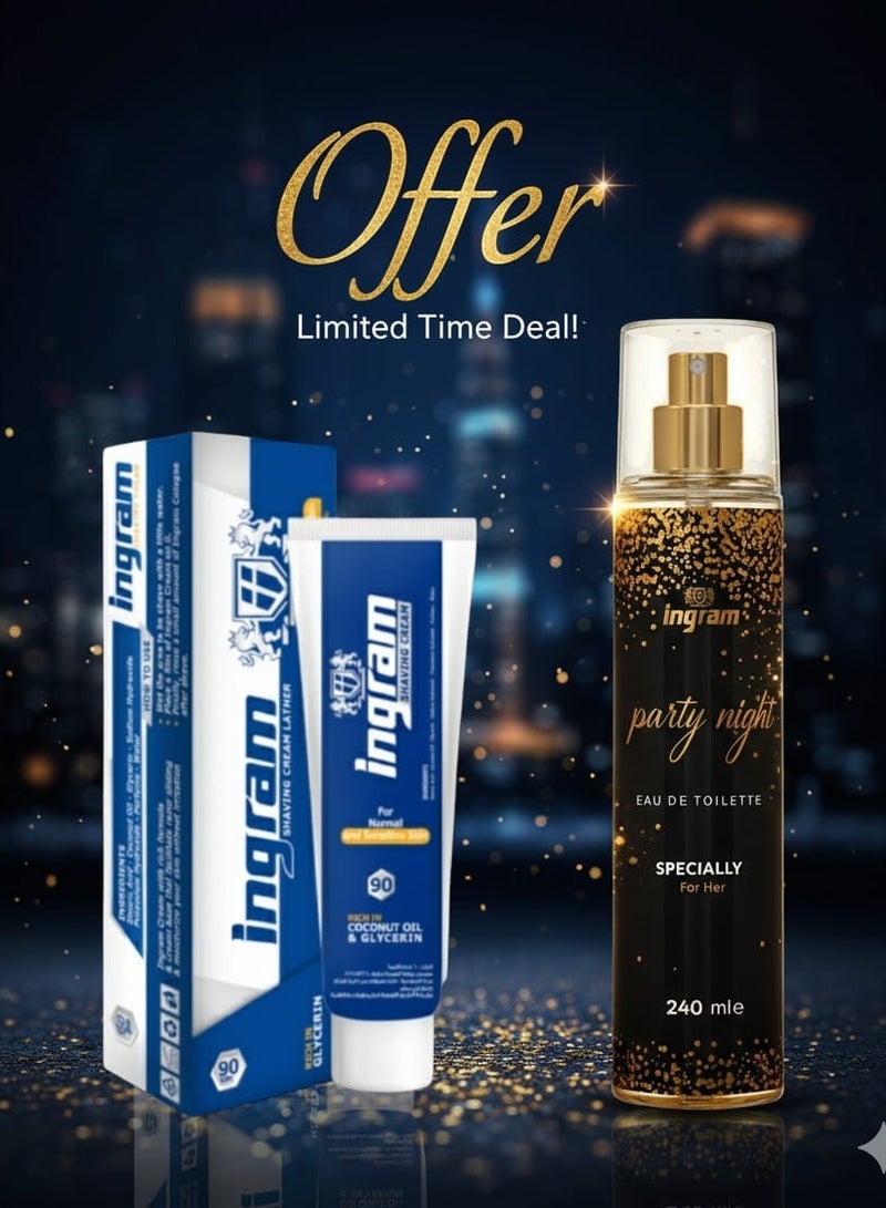 Ingram Offer: Shaving Cream 90g + Body Mist Party Night - Image 2