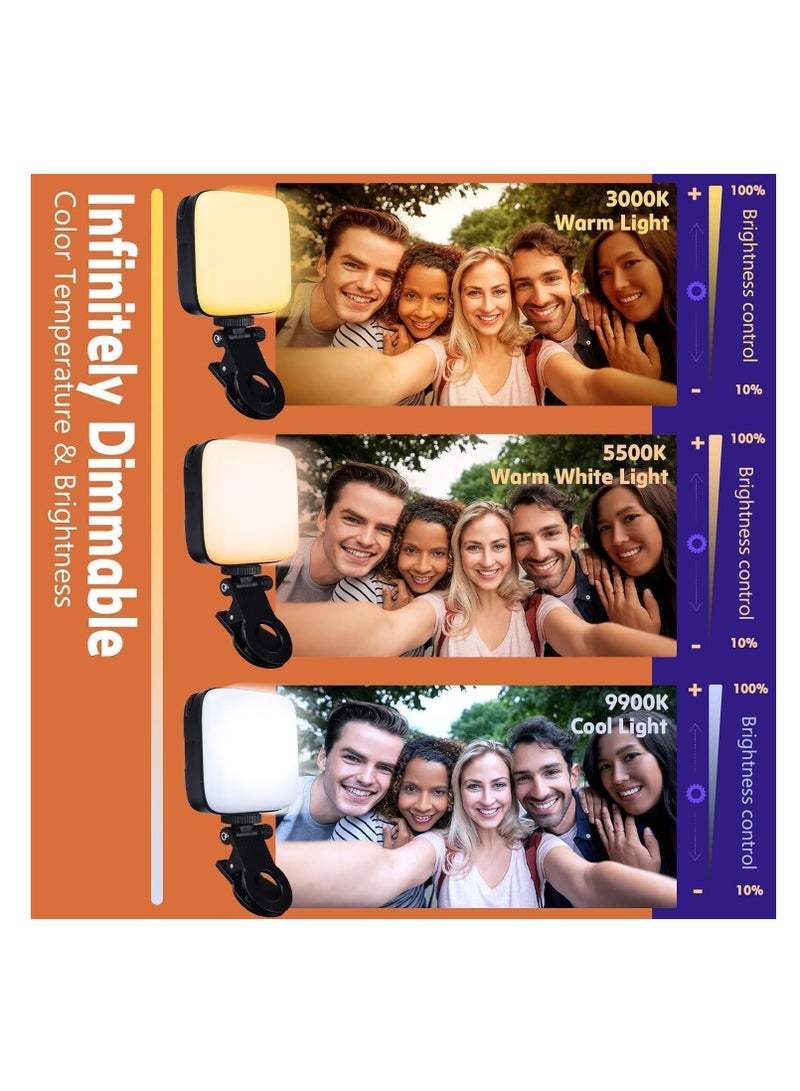 Selfie Light,Portable Full-Screen Fill Light with 3 Lighting Modes Adjusted 3 Color Clip Camera Light Rechargeable Lightweight Pocket fill Light for Phone Laptop Makeup Selfie-Black - Image 2