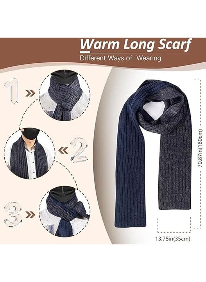 JOGAMS 3Pcs Winter Beanie Hat Scarf Gloves Set with Warm Touchscreen Gloves and Long Knitted Scarf Winter Cap Scarves for Men and Women - Image 3