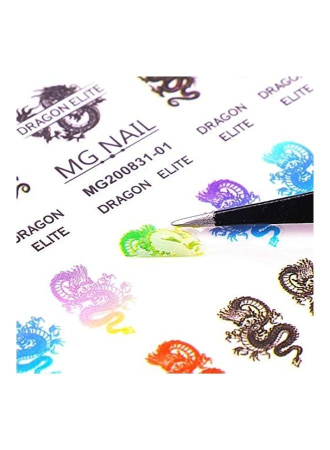 نيبمينينت مجموعة أوراق لاصقة لتزيين الأظافر بتصميم تنين مكونة من 8 قطع متعدد الألوان - Image 5