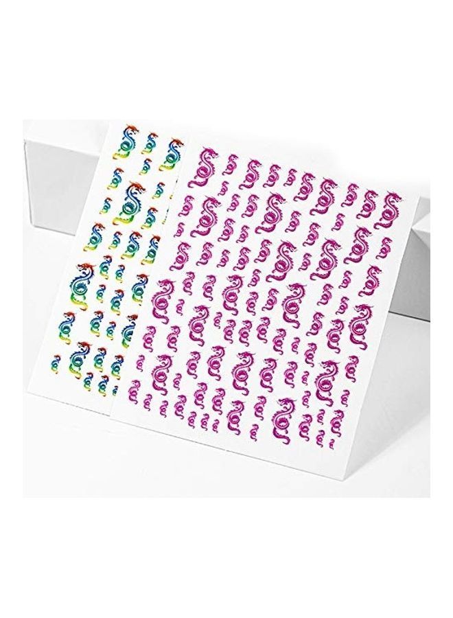 نيبمينينت مجموعة أوراق لاصقة لتزيين الأظافر بتصميم تنين مكونة من 8 قطع متعدد الألوان - Image 4