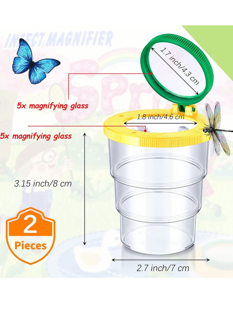 KASTWAVE 2 PCS Magnifying Insect Box Insert Bug Viewer Bug Magnifier Container Critter Insect Cage Bug Jar for Kids Children Science Nature Exploration Tool - Image 2