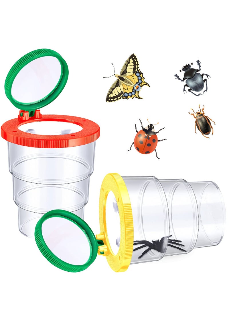 KASTWAVE 2 PCS Magnifying Insect Box Insert Bug Viewer Bug Magnifier Container Critter Insect Cage Bug Jar for Kids Children Science Nature Exploration Tool - Image 1