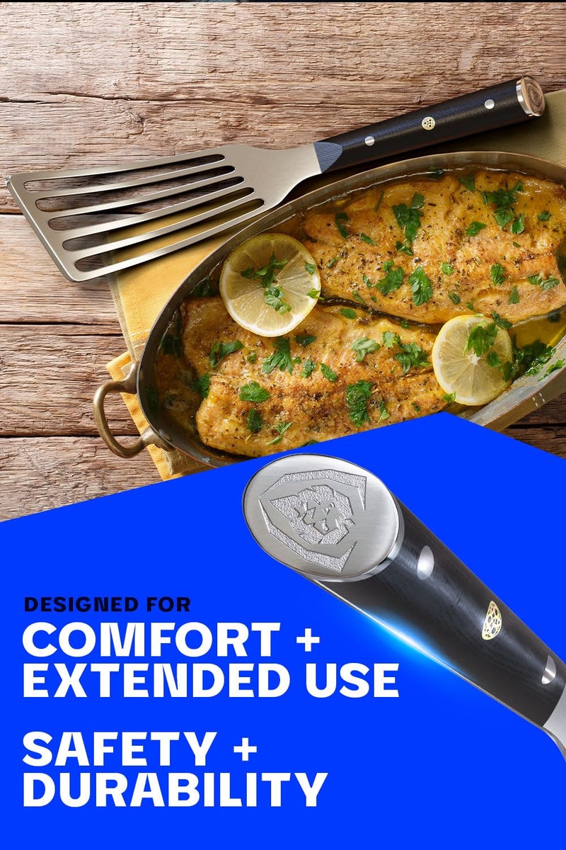 Dalstrong Dalstrong Professional Kitchen Fish Spatula - 7.5 inch - Slotted - High-Carbon, Heat-Resistant Spatula Stainless Steel - Metal Spatula - Flexible - Wide - Turner - Nonstick Cookware - G10 Handle  - Image 5