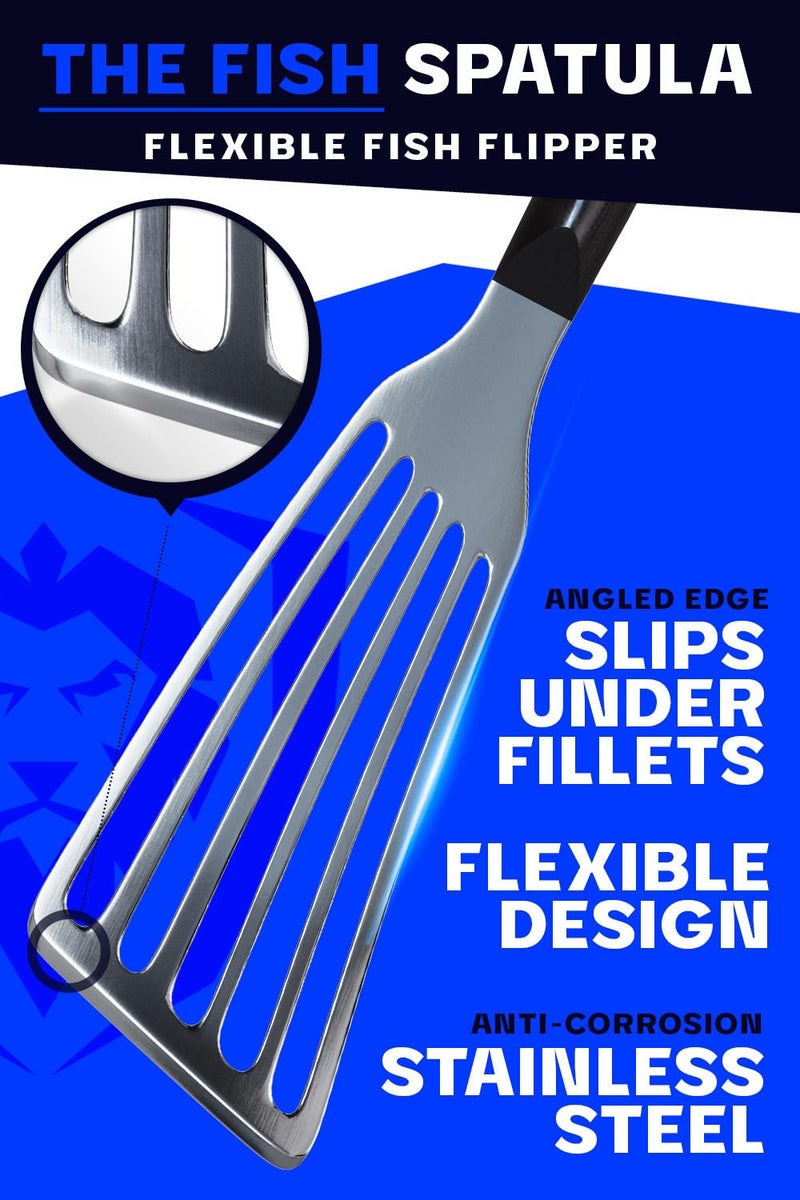 Dalstrong Dalstrong Professional Kitchen Fish Spatula - 7.5 inch - Slotted - High-Carbon, Heat-Resistant Spatula Stainless Steel - Metal Spatula - Flexible - Wide - Turner - Nonstick Cookware - G10 Handle  - Image 2