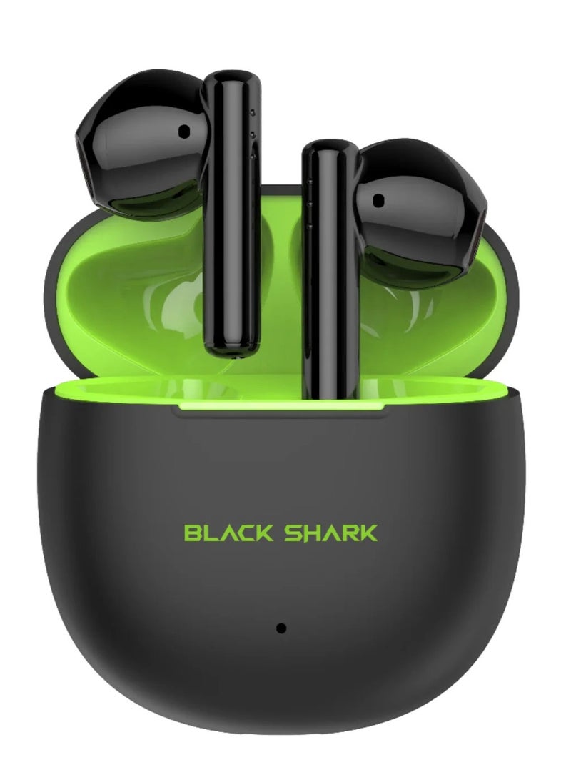 BLACK SHARK سماعة أذن بلوتوث لاسلكية بلاك شارك T9، تصميم خفيف الوزن، اتصال بلوتوث 5.3، وضع الألعاب منخفض الكمون، إلغاء الضوضاء النشط، عمر بطارية 40 ساعة ومقاومة للماء IPX4 - أخضر - Image 1