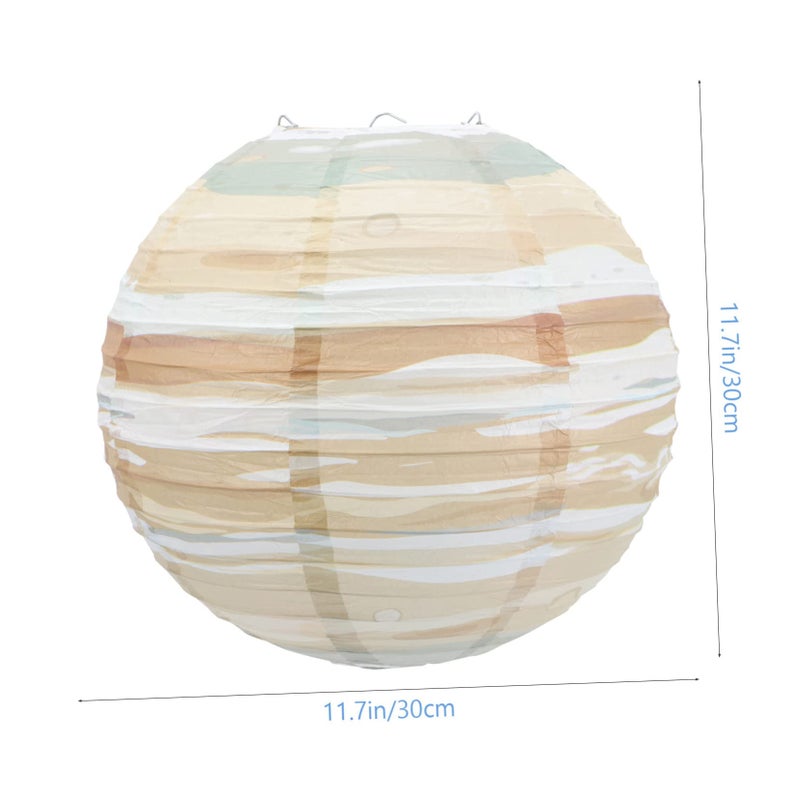 2Pcs Green Paper Hanging Lanterns Chocolate Color Party Decorations Lights - Image 3
