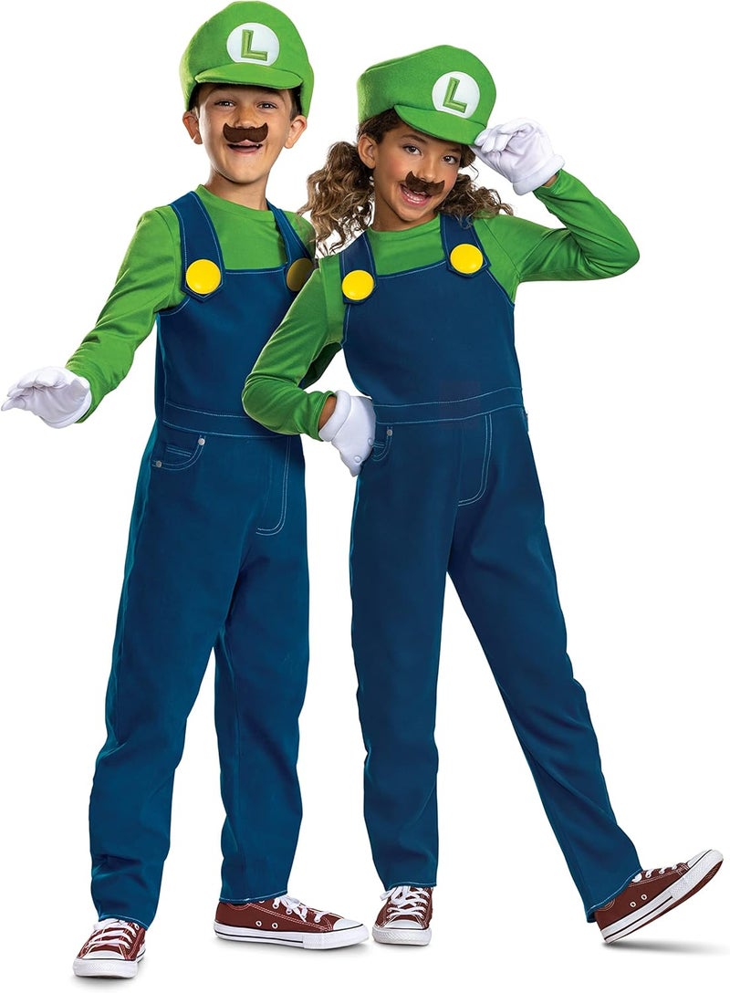 Disguise Luigi Costume for Kids - Official Super Mario Bros Costume and Accessories (Size 7-8) - Image 1