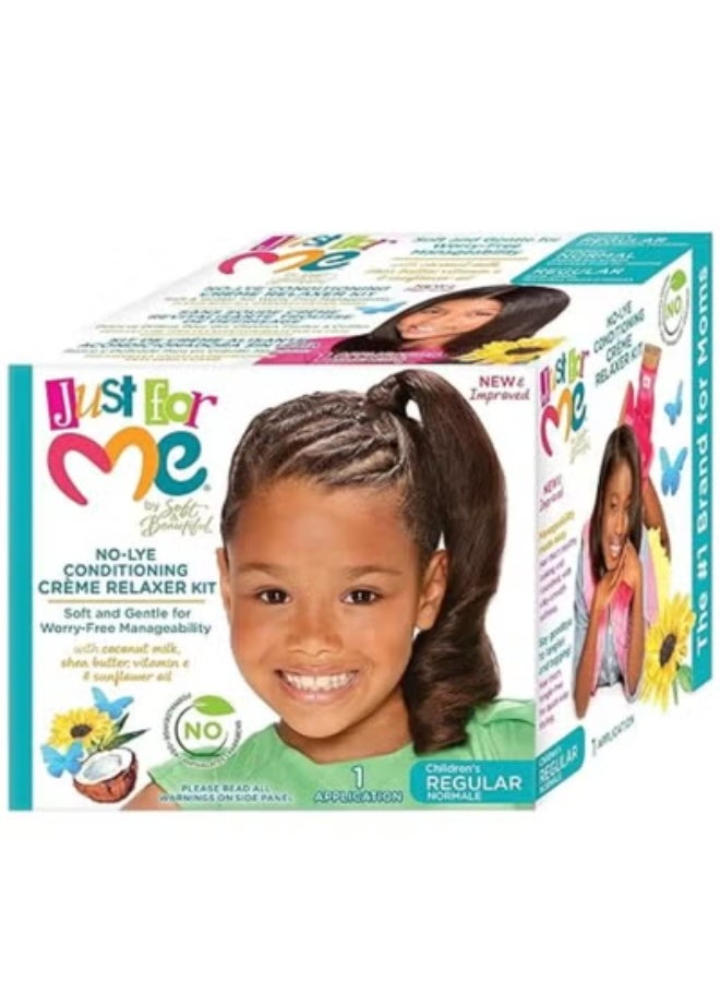 Just for Me Soft Beautiful Lye Children's Regular Conditioning and Cream Relaxer Kit