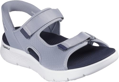 SKECHERS صندل سكيشرز للرجال بتصميم سهل الارتداء بدون استخدام اليدين، رمادي/أزرق بحري، 7 - Image 5