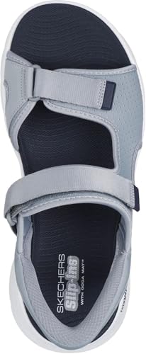 SKECHERS صندل سكيشرز للرجال بتصميم سهل الارتداء بدون استخدام اليدين، رمادي/أزرق بحري، 7 - Image 2