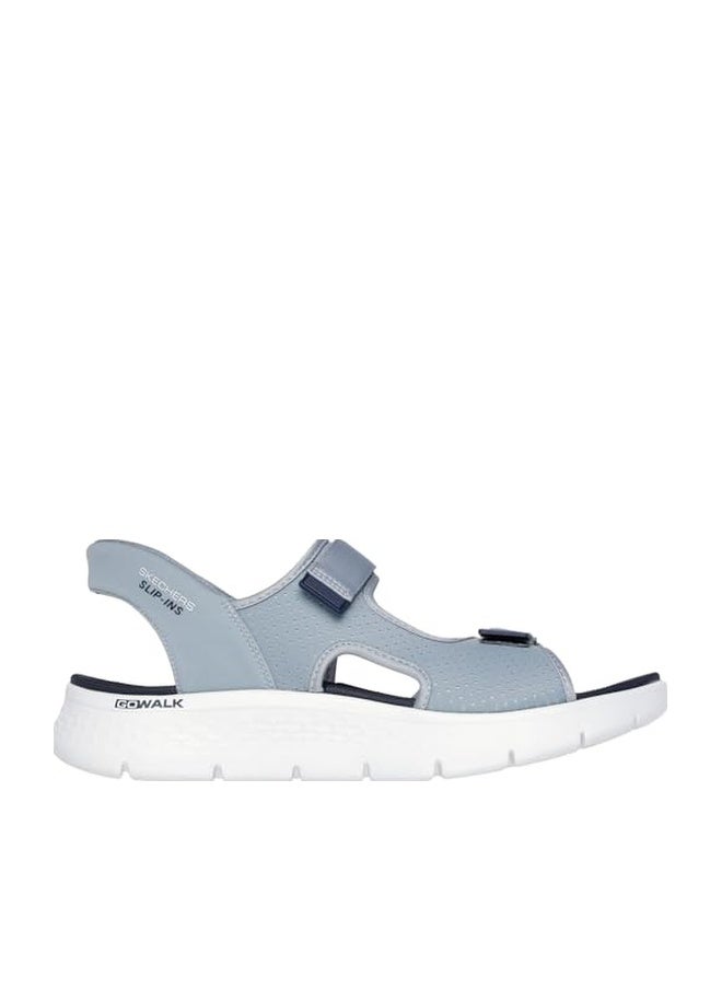 SKECHERS صندل سكيشرز للرجال بتصميم سهل الارتداء بدون استخدام اليدين، رمادي/أزرق بحري، 7 - Image 1