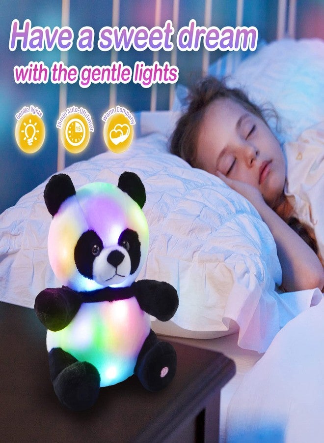 WEWILL Light up Panda Stuffed Animal LED Panda Bear Soft Plush Toys Glow in Dark Bedtime Companion with Night Lights Birthday Valentines Christmas for Toddler Kids, 12'' - Image 3