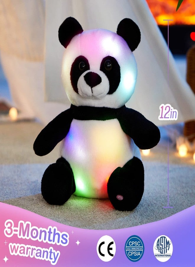 WEWILL Light up Panda Stuffed Animal LED Panda Bear Soft Plush Toys Glow in Dark Bedtime Companion with Night Lights Birthday Valentines Christmas for Toddler Kids, 12'' - Image 2