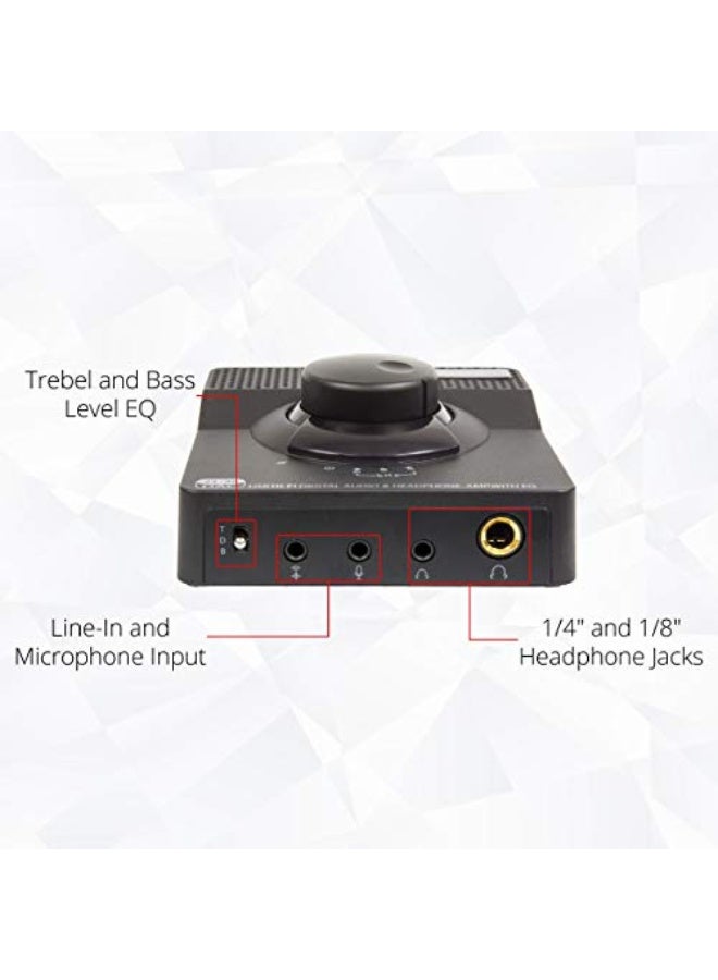 Syba Sonic 24bit 96KHz USB DAC Stereo Headphone Amplifier 2 Stage EQ Digital/Coaxial Output and RCA Output SD-DAC63116 - Image 4