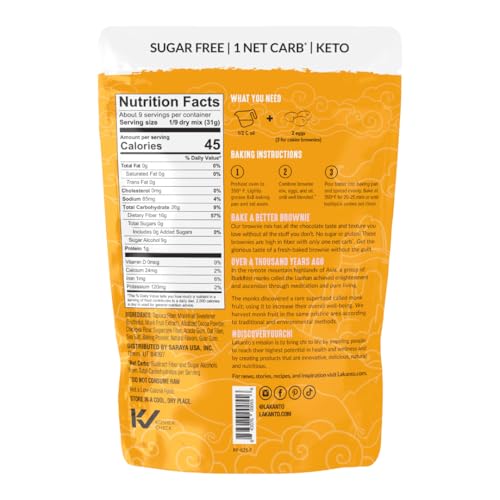 Lakanto Sugar Free Brownie Mix  Sweetened with Monk Fruit Sweetener and Erythritol Keto Diet Friendly Delicious Dutched Cocoa High in Fiber Low Net Carbs Gluten Free Easy to Make Dessert Pack of 1 - Image 5