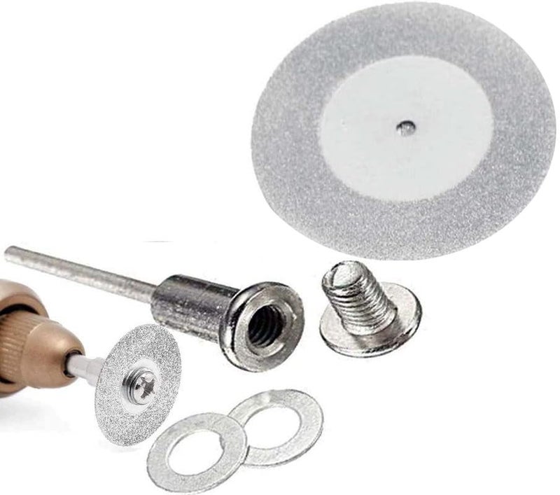 DIY Crafts 1 Set 20mm 1 Pc Diamond Discs1 Mandrel 1 Pc Diamonte Cutting Discs Drill Bit Shank For Rotary Tool Blade 1 Mandrel Disc Saw Carvi 1 Set 20mm 1 Pc Diamond Discs1 Mandrel - Image 1