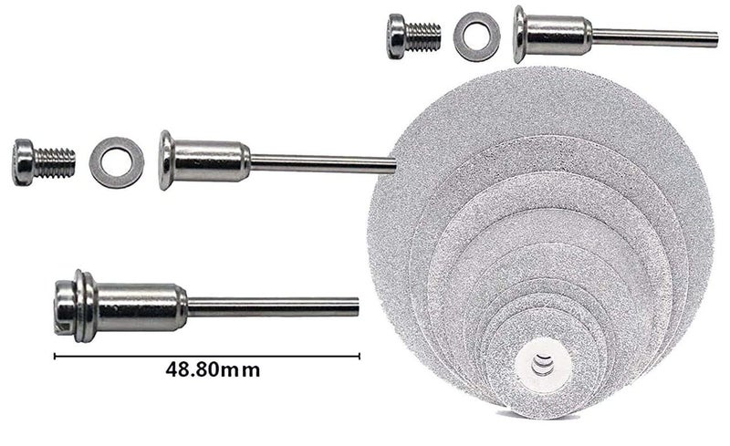DIY Crafts 1 Set 20mm 1 Pc Diamond Discs1 Mandrel 1 Pc Diamonte Cutting Discs Drill Bit Shank For Rotary Tool Blade 1 Mandrel Disc Saw Carvi 1 Set 20mm 1 Pc Diamond Discs1 Mandrel - Image 2
