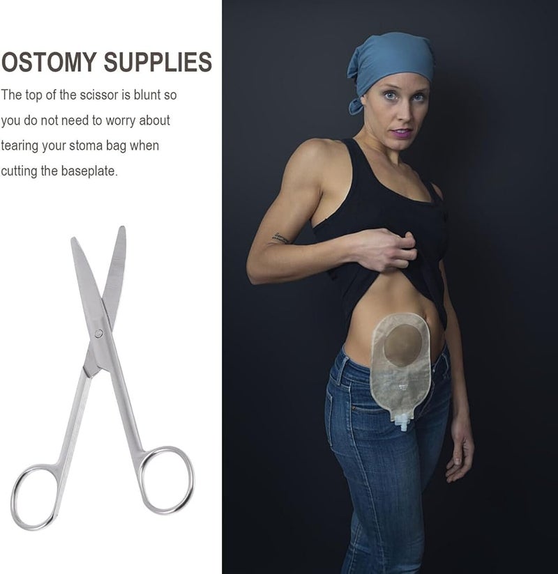 KASTWAVE Ostomy Scissors Bandage Scissors Nursing Scissors Stainless Steel Scissors for Doctors, Nurses, Veterinary Home Nursing, 14cm Ostomy Shears, Professional Nursing Supplies - Image 2
